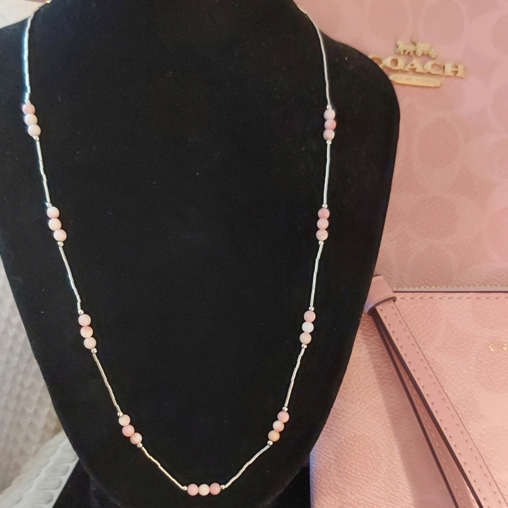 Sterling Liquid Silver & Conch Beads 18" 💕